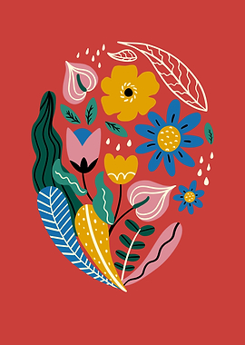 Orange Botanical flowers