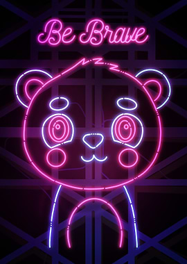 Cute Panda Be Brave Poster
