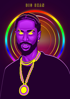 Big Sean Neon Art Poster
