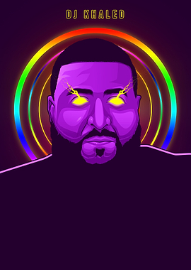 Dj Khaled Neon Art