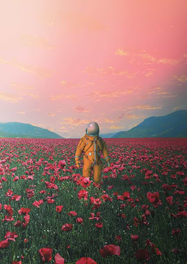 Astronaut Among Roses