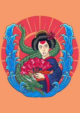 Beautiful japanese geisha