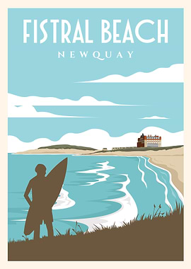 Fistral Beach Retro