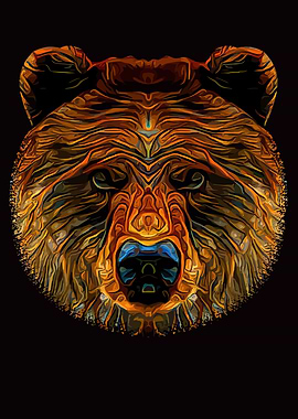 Bear Head Abstract