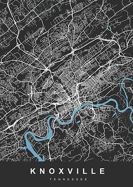 KNOXVILLE Map TENNESSEE US