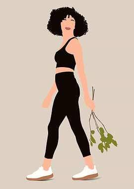 Woman with curly hair