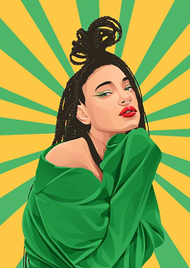 Woman in comic pop style