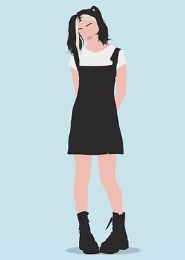 Cartoon minimalist girl