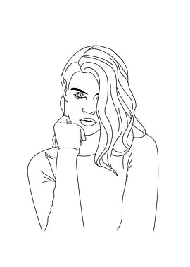 Woman Fashion line art