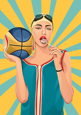 Girl in comic pop style