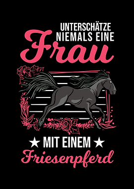 Friesenpferd Reiterin Frau