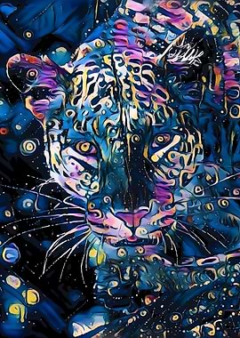 Abstract Blue Leopard