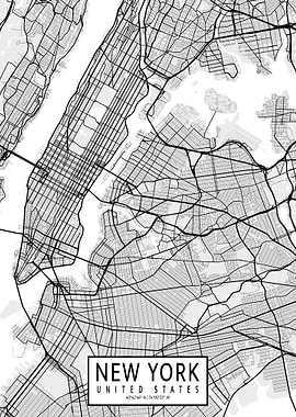 New York City Map Light