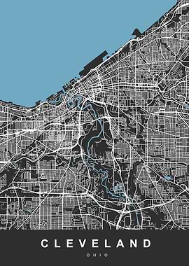CLEVELAND Map OHIO USA