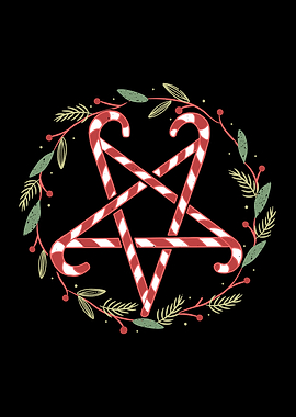 Candy cane pentagram