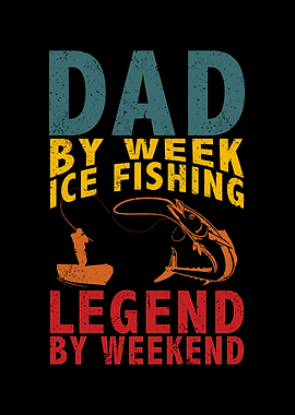 Dad by week ice fishing