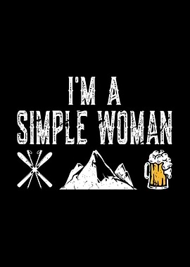 Simple Woman Skiing Beer