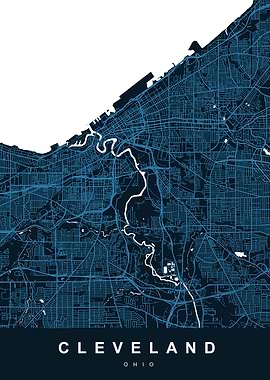 CLEVELAND Map OHIO USA