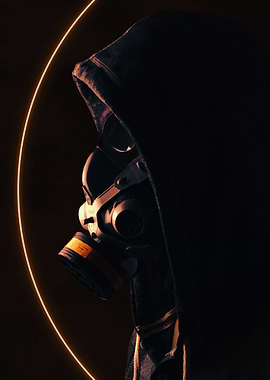 Stalker in gas mask
