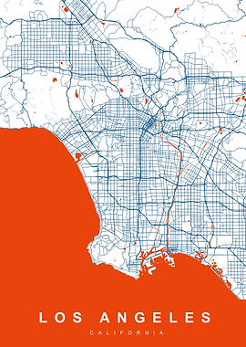 LOS ANGELES Map CALIFORNIA