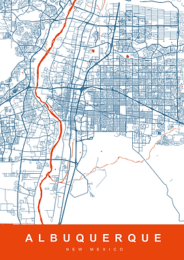 ALBUQUERQUE Map NEW MEXICO