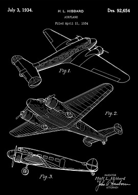 Airplane patent 1934