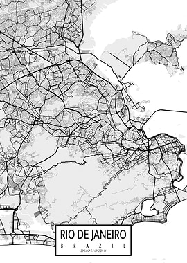 Rio de Janeiro Map Light