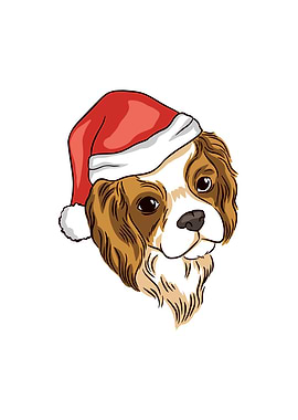 Christmas Cavlier Dog