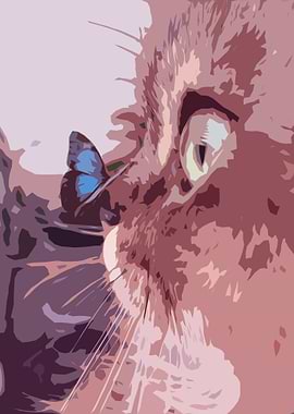 Cat and Butterfly