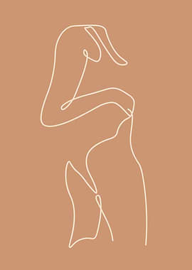 Woman pose line art