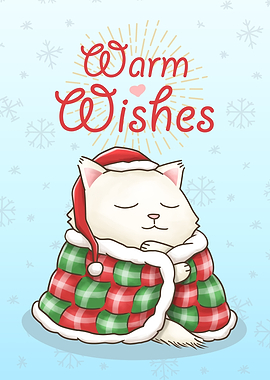 Warm Wishes Christmat Cat