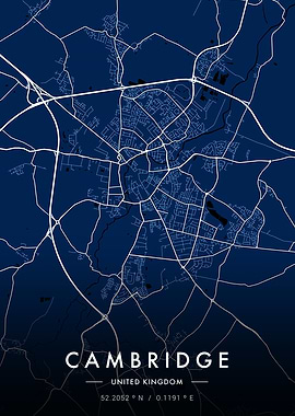 Cambridge City Map Blue