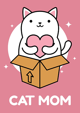 Funny Cat Mom with Love