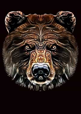Bear Head Abstract 3