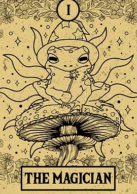 Tarot Card Frog Grunge