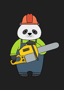 Funny Panda Chainsaw Gift