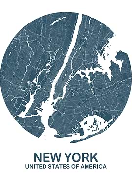 New York Blue Circle Map