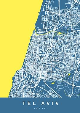 TEL AVIV Map ISRAEL