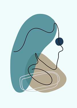 Woman Abstract line poster