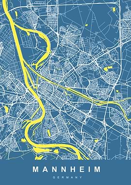 MANNHEIM Map GERMANY