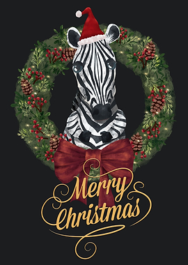 Merry Christmas Zebra