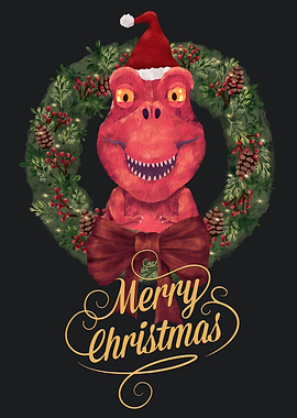 Merry Christmas Trex Dino
