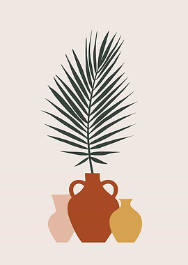 Botanical Palm leaf Vase