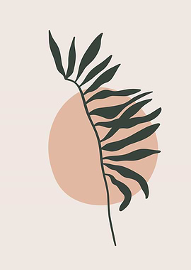 Botanical leaf wall print