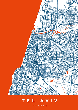 TEL AVIV Map ISRAEL