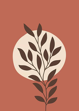 Botanical abstract leaf