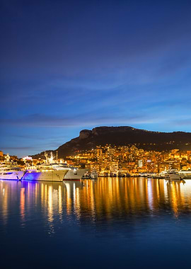 Monaco Skyline At Night