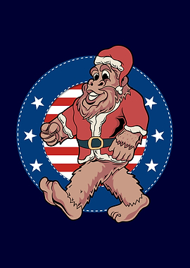 Funny Bigfoot Santa