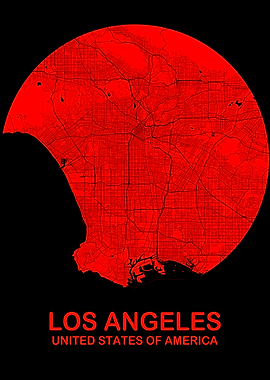Los Angeles Red Circle Map