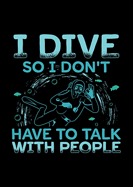 Diving Text Art Gift Ideas